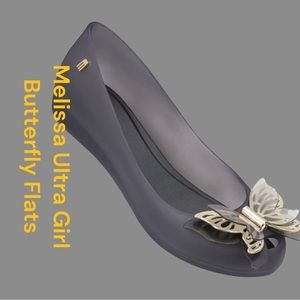 EUC 🦋Melissa Ultra Girl Fly Buttery Jelly Flats 🦋 Size 7 MSRP $59